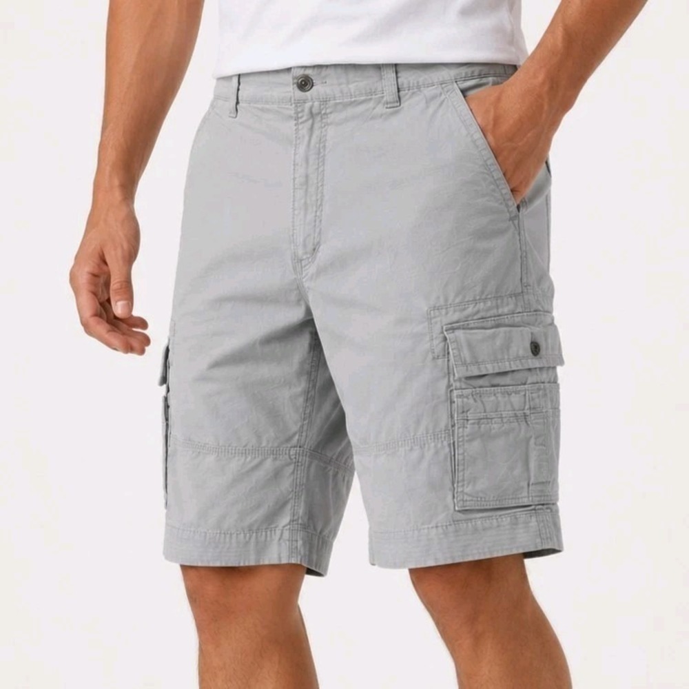 Levis Cargo Shorts Size 42 Gray Relaxed Fit 100% Cotton Canvas Utility Carrier